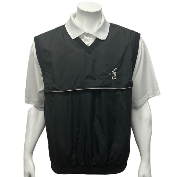 NWT Walt Disney World Golf Links Tech Mickey Embroidered Black Windbreaker Vest - Picture 4 of 13